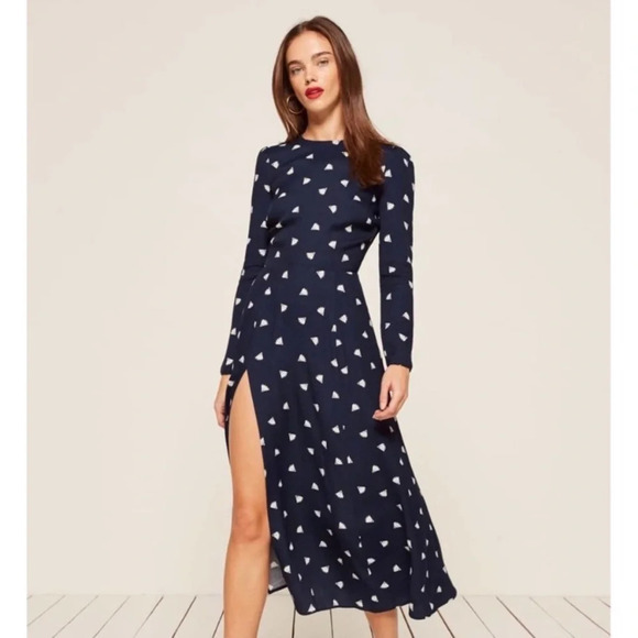 Reformation Vanessa patterned button back dress 17963 - Picture 1 of 14
